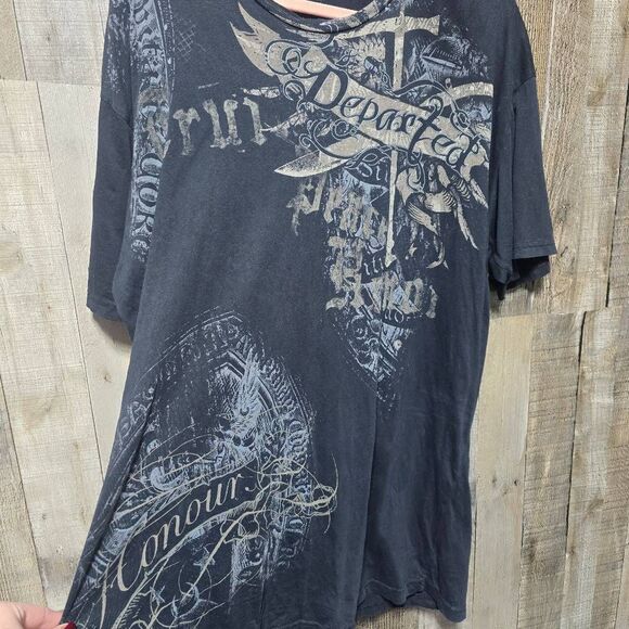 Departed Black Punk Emo Alt Graphic Tee - Picture 2 of 4